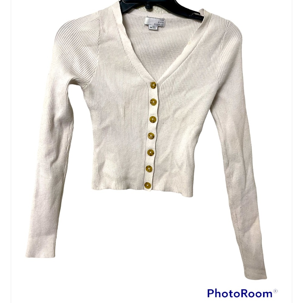 Ten sixty Sherman cream cropped cardigan XS